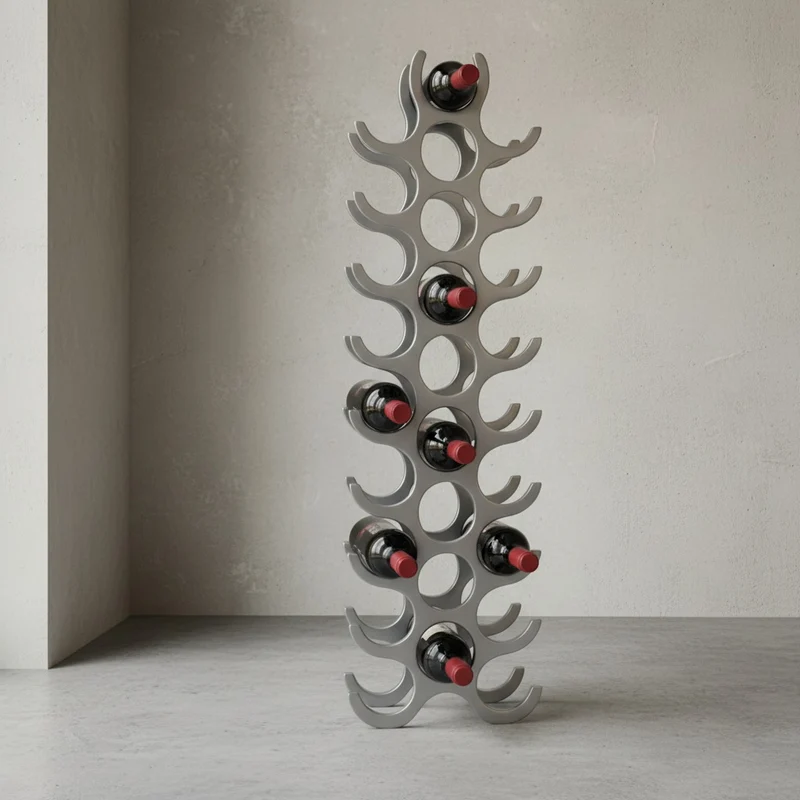 Weinregal Aluminium Modern Stil für 27 Flaschen stehend 98x31x14cm