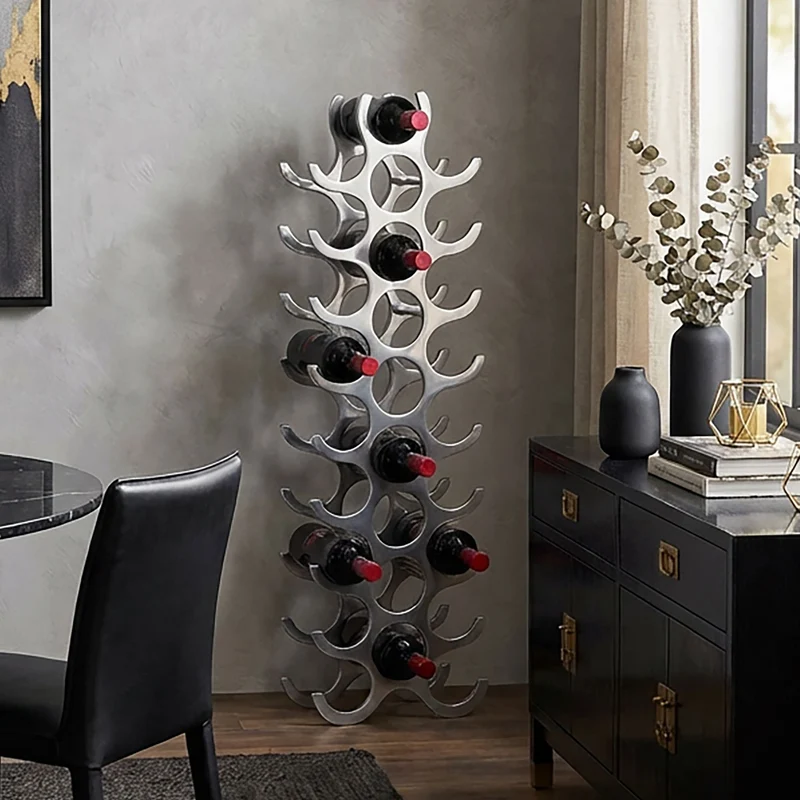 Weinregal Aluminium Modern Stil für 27 Flaschen stehend 98x31x14cm