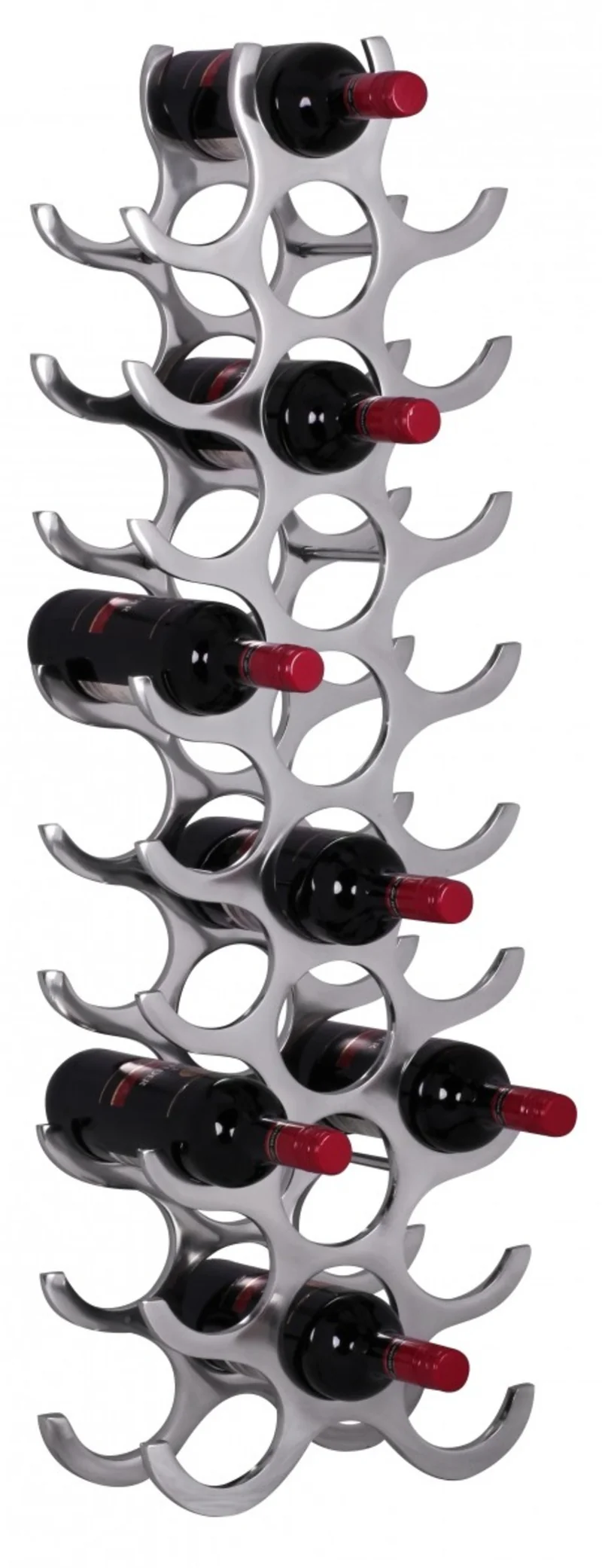 Weinregal Aluminium Modern Stil für 27 Flaschen stehend 98x31x14cm