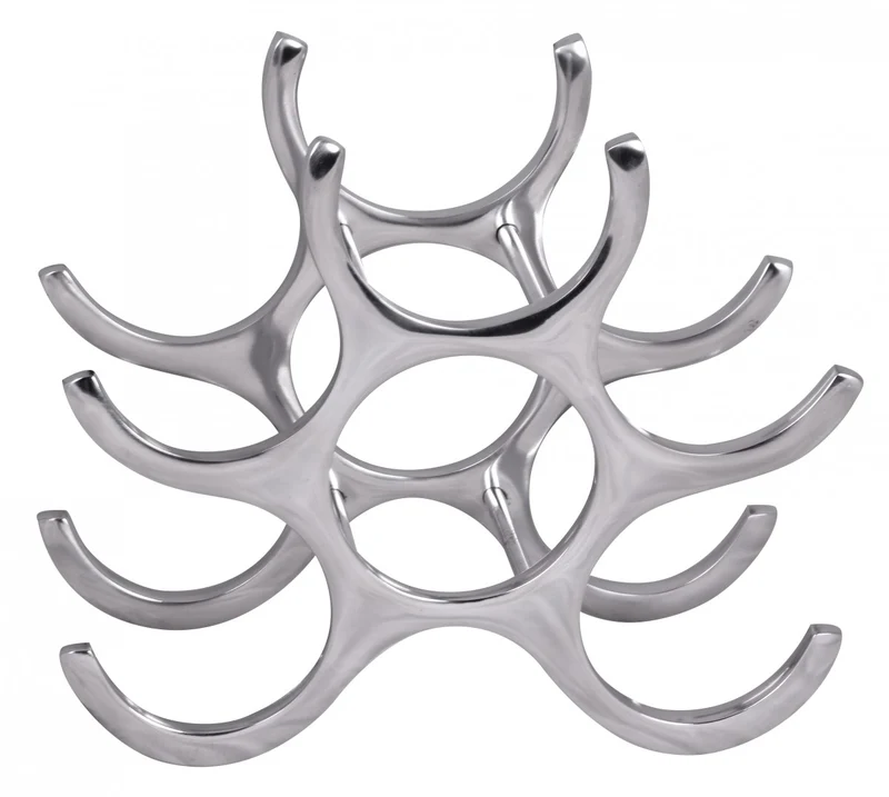 Weinregal Aluminium Modern Stil für 6 Flaschen platzsparend 24x29x14cm
