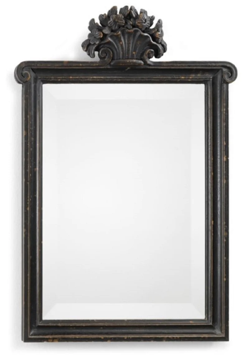 Casa Padrino Luxus Barock Spiegel Antik Schwarz - Handgefertigter italienischer Barockstil Wandspiegel - Luxus Möbel im Barockstil - Luxus Qualität - Made in Italy