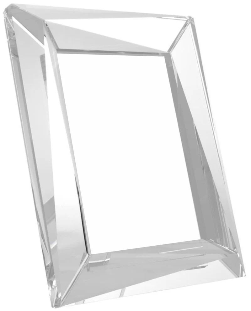 Casa Padrino Luxus Kristallglas Tisch-Bilderrahmen Set 21 x 3,5 x H. 26 cm - Luxus Qualität