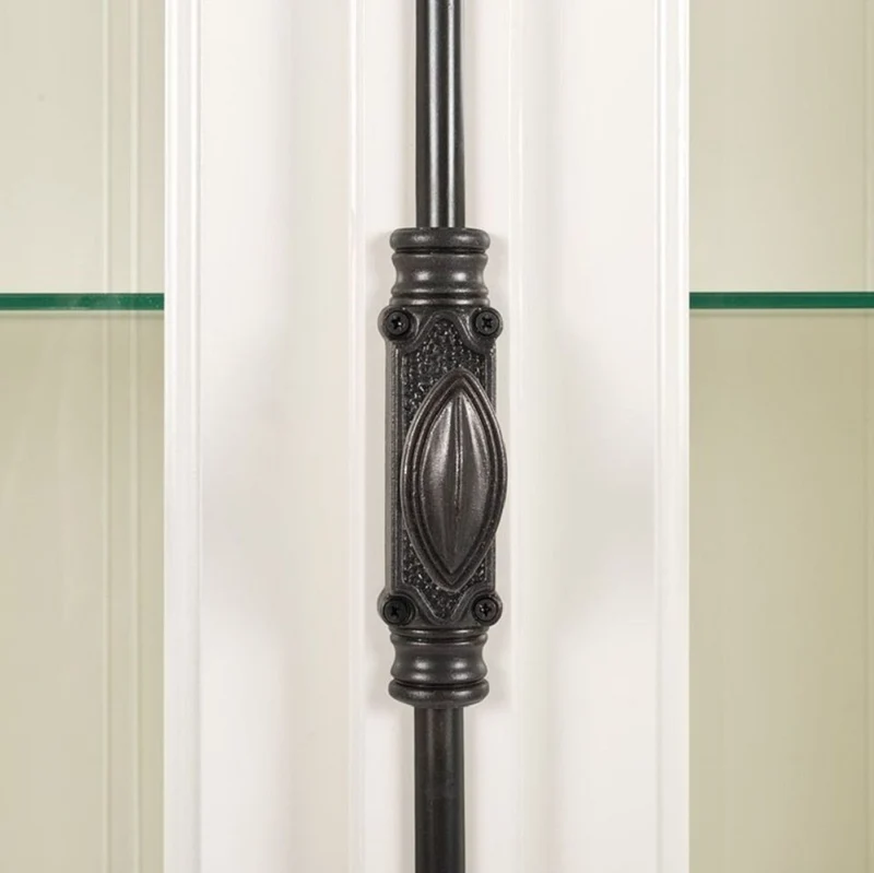 Casa Padrino Landhausstil Vitrine Weiß 95 x 45 x H. 242 cm - Vitrinenschrank mit 2 Türen - Massivholz Schrank - Landhausstil Möbel