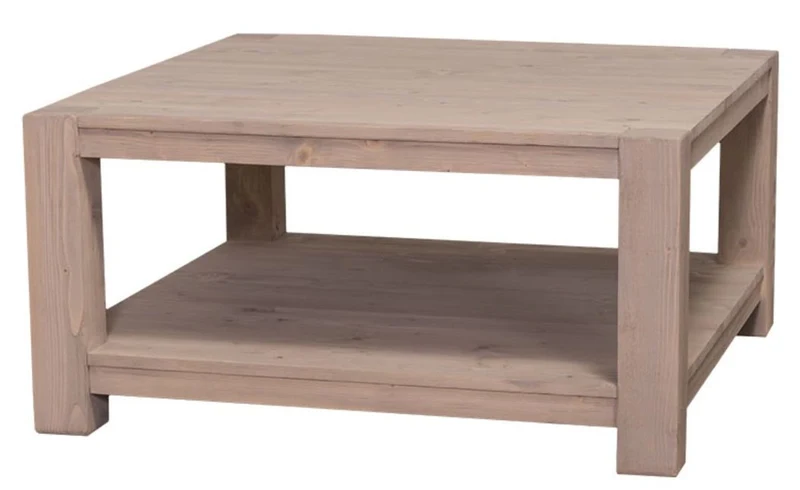 Casa Padrino Landhausstil Couchtisch aus massivem Holz, Naturfarben 90 x 90 x H. 45 cm