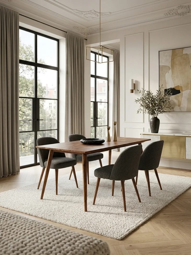 Esstisch Massivholz Braun Landhausstil Handgefertigt