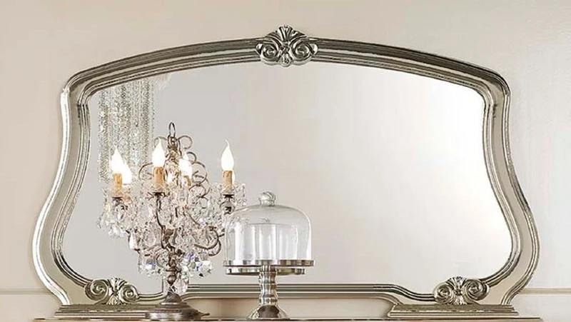 Casa Padrino Luxus Barock Spiegel Silber - Italienischer Barockstil Wandspiegel - Luxus Möbel im Barockstil - Barock Möbel - Made in Italy - Luxus Qualität