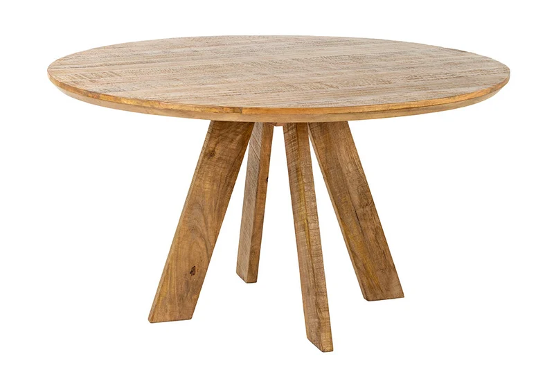 Runder Massivholz Esstisch GALAXY 120cm rund Mangoholz braun