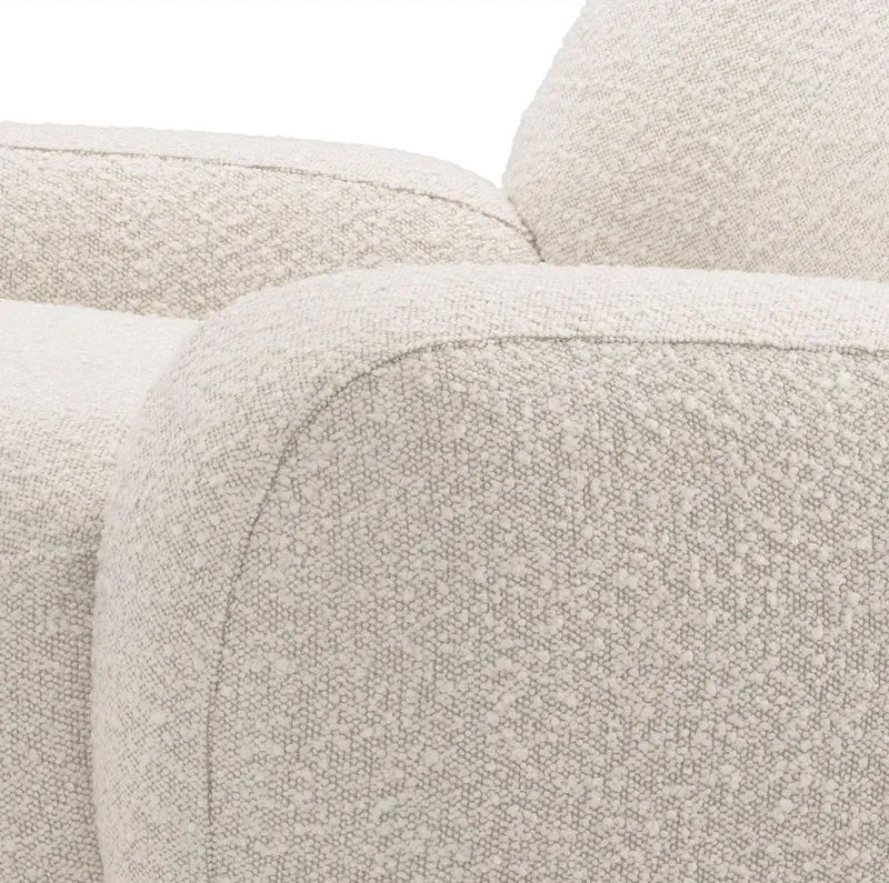 Casa Padrino Luxus Drehsessel Creme / Messing 95 x 90 x H. 70 cm - Moderner Wohnzimmer Sessel - Luxus Wohnzimmer Möbel