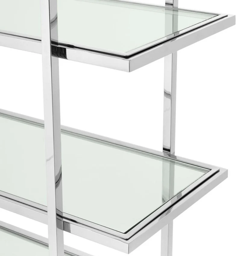 Casa Padrino Luxus Regalschrank Silber 120,5 x 40 x H. 253 cm - Luxus Möbel
