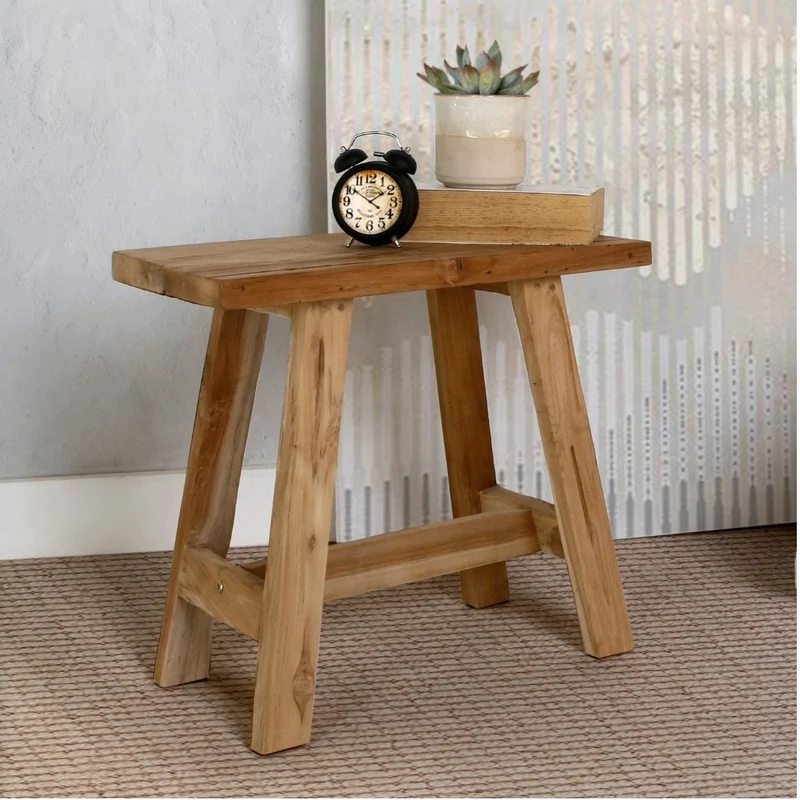 Massivholz Hocker RANCH 50cm natural Beistelltisch Sitzhocker