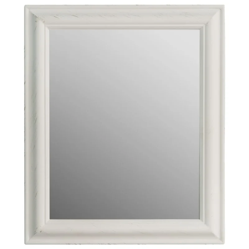 Vintage Spiegel FONDA Weiss-Antik 62x52cm Facettenschliff