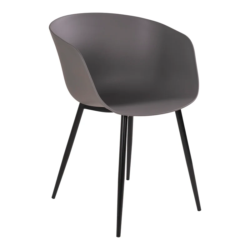 Design Stuhl 2er Set DAVOS grau Schalensitz
