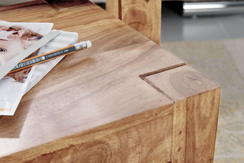 Beistelltisch 3er Set Massivholz Platzsparend Landhausstil