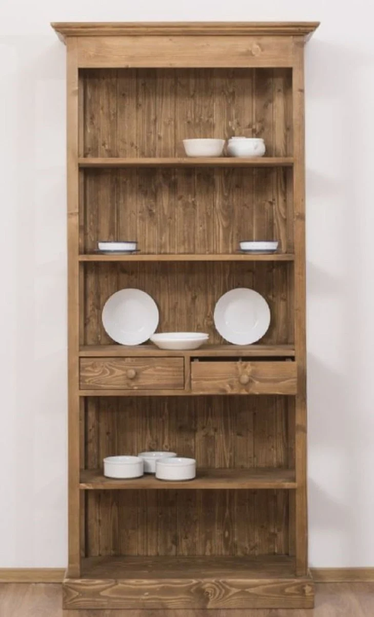 Casa Padrino Landhausstil Schrank Braun 91 x 39 x H. 197 cm - Landhausstil Massivholz Esszimmer Schrank - Landhausstil Massivholz Möbel