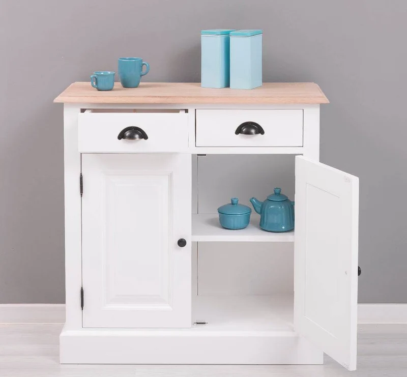 Sideboard aus Massivholz mit 2 Schubladen | Konsolenschrank in verschiedenen Farben