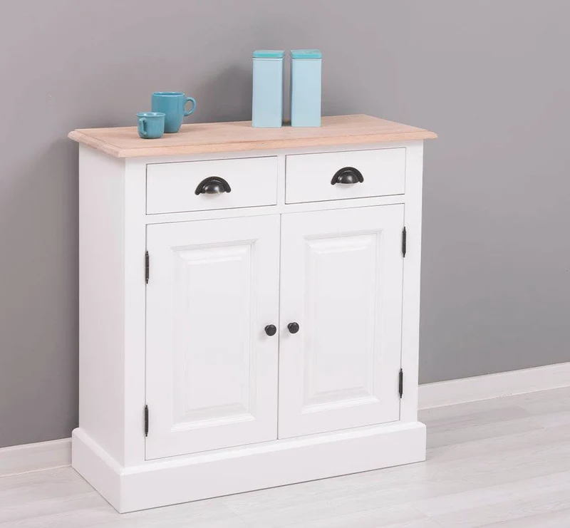 Sideboard aus Massivholz mit 2 Schubladen | Konsolenschrank in verschiedenen Farben
