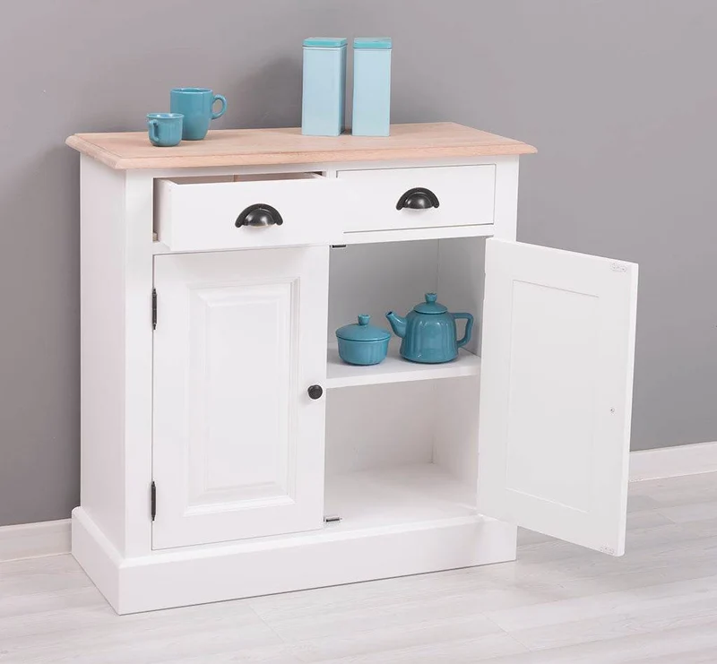 Sideboard aus Massivholz mit 2 Schubladen | Konsolenschrank in verschiedenen Farben