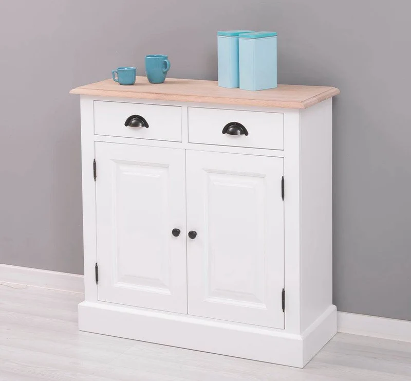 Sideboard aus Massivholz mit 2 Schubladen | Konsolenschrank in verschiedenen Farben