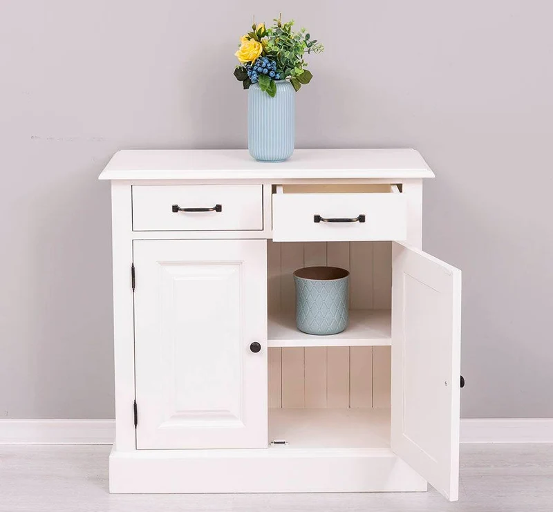 Vintage Konsolenschrank aus Massivholz| Sideboard mit zwei Schubladen
