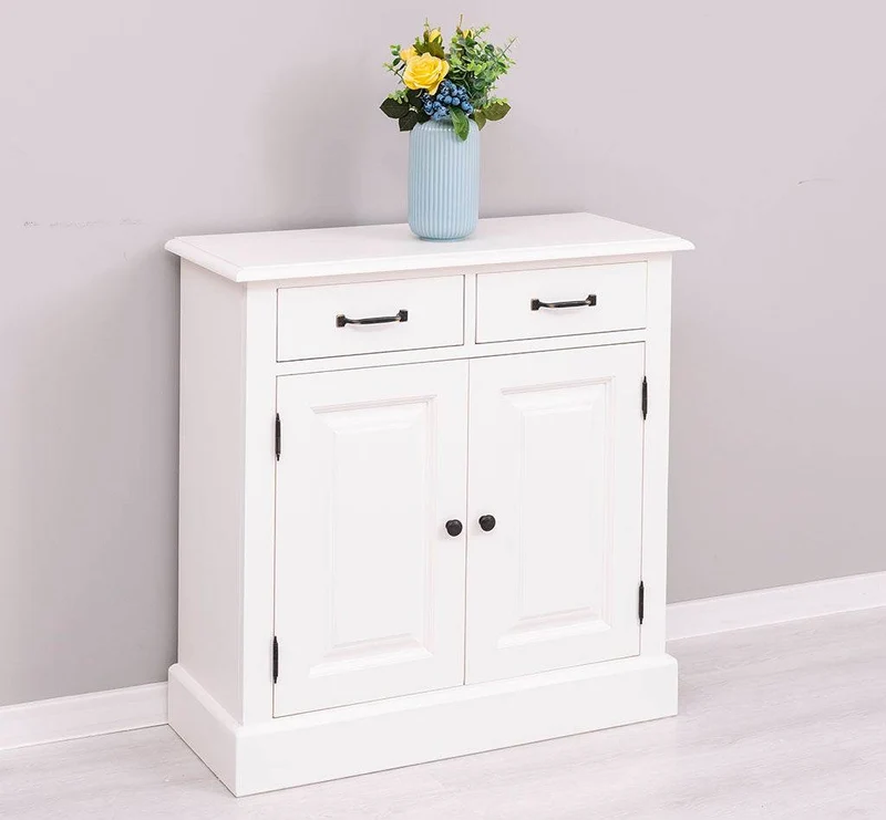 Vintage Konsolenschrank aus Massivholz| Sideboard mit zwei Schubladen