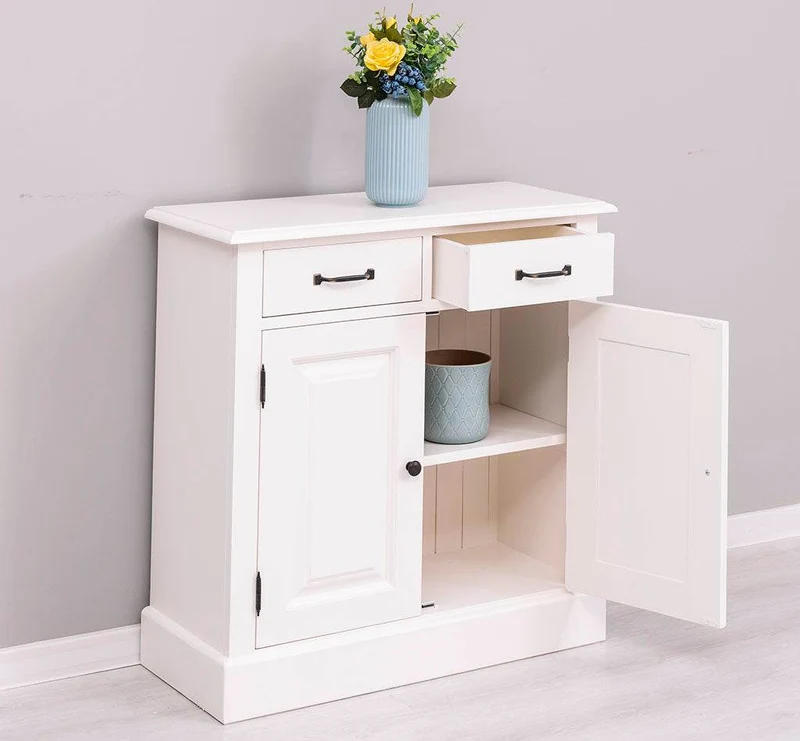 Vintage Konsolenschrank aus Massivholz| Sideboard mit zwei Schubladen