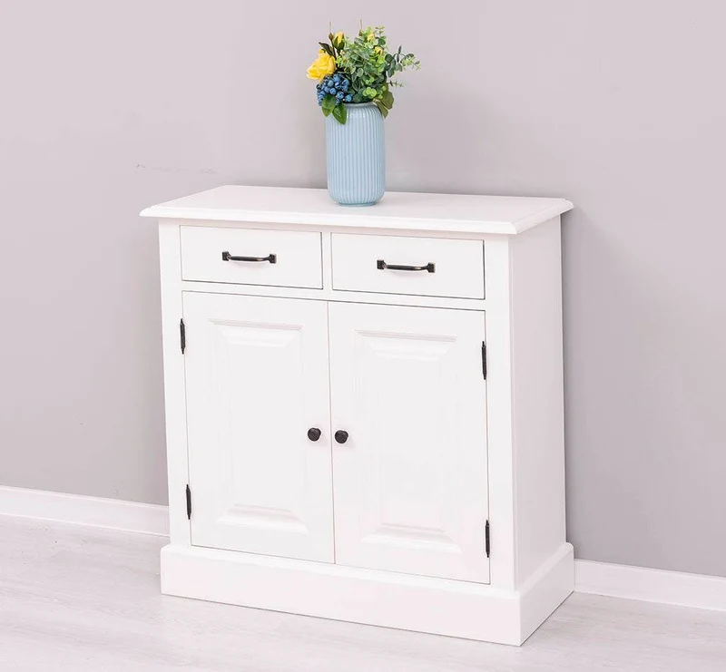 Vintage Konsolenschrank aus Massivholz| Sideboard mit zwei Schubladen