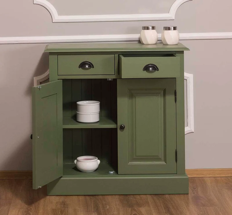 Vintage Konsolenschrank aus Massivholz| Sideboard mit zwei Schubladen