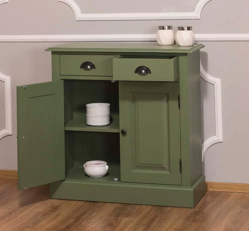 Vintage Konsolenschrank aus Massivholz| Sideboard mit zwei Schubladen