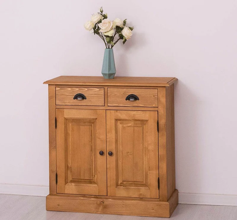Vintage Konsolenschrank aus Massivholz| Sideboard mit zwei Schubladen