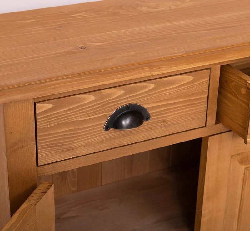 Vintage Konsolenschrank aus Massivholz| Sideboard mit zwei Schubladen