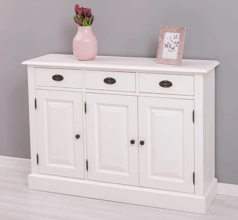 Sideboard aus Massivholz | Konsolenschrank mit drei Schubladen