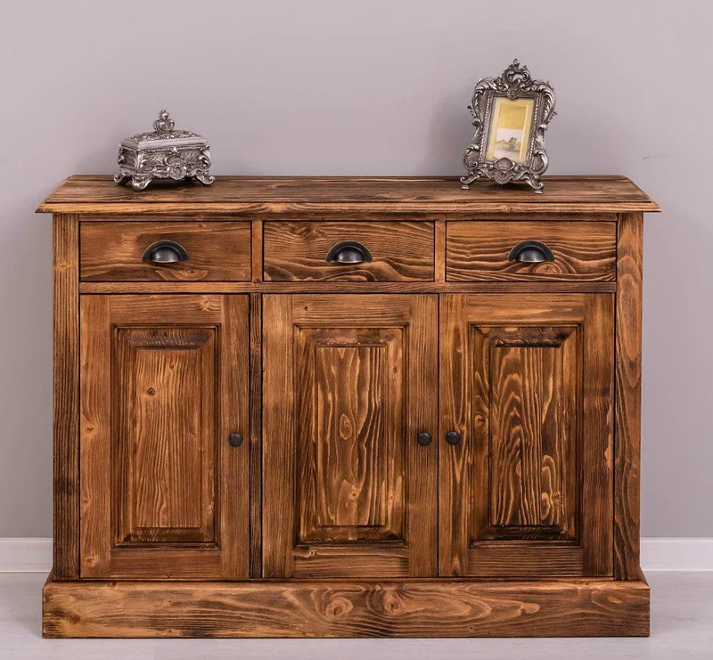 Sideboard aus Massivholz | Konsolenschrank mit drei Schubladen