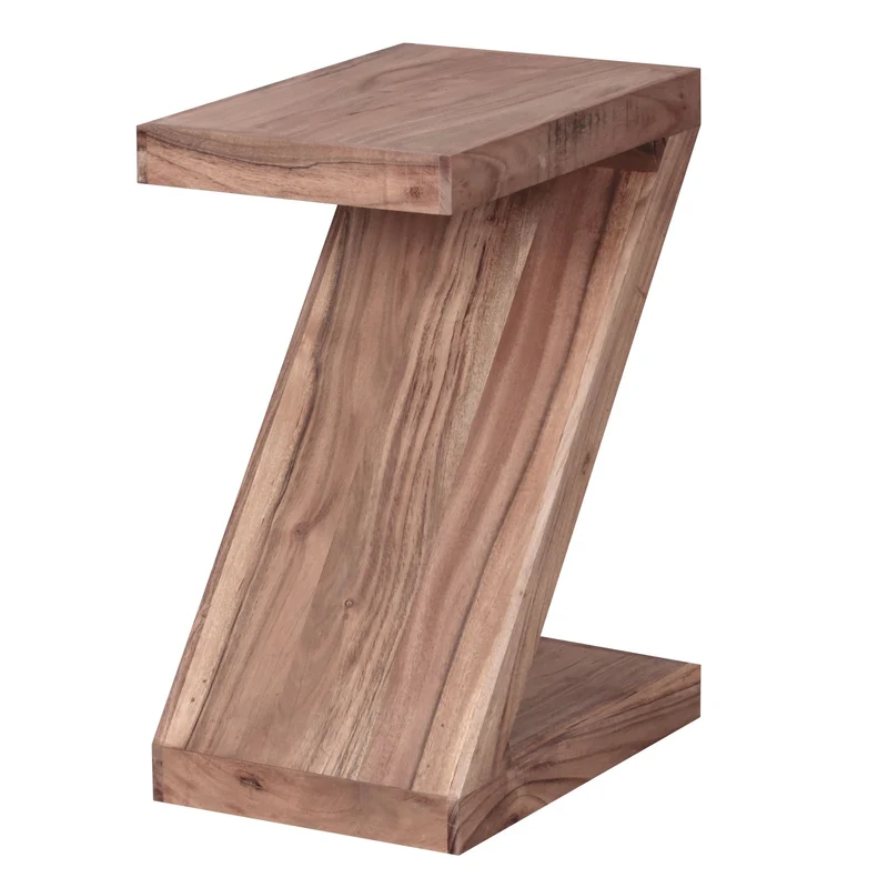 Beistelltisch Massivholz Z-Form Handgefertigt