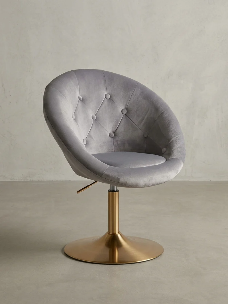 Loungesessel Chesterfield-Stil mit Samtbezug und 360° Drehfunktion