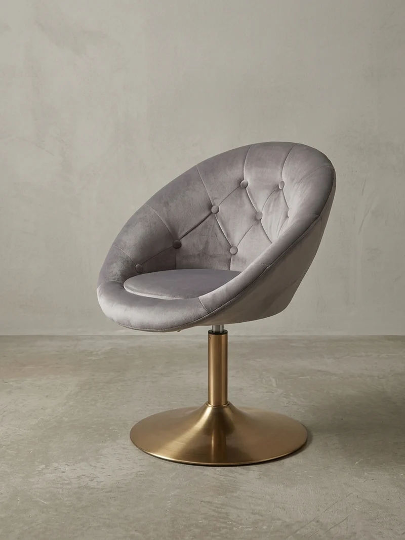 Loungesessel Chesterfield-Stil mit Samtbezug und 360° Drehfunktion