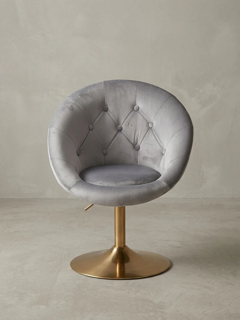 Loungesessel Chesterfield-Stil mit Samtbezug und 360° Drehfunktion