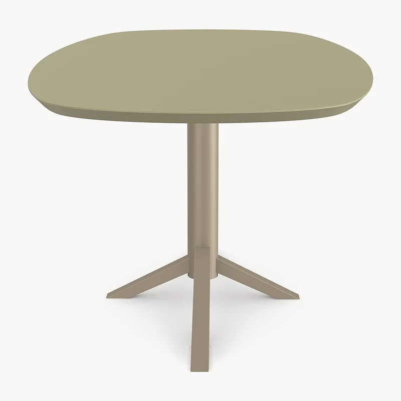 HPL eettafel Lichen Green - Deens Ovaal Recht - Quattro onderstel