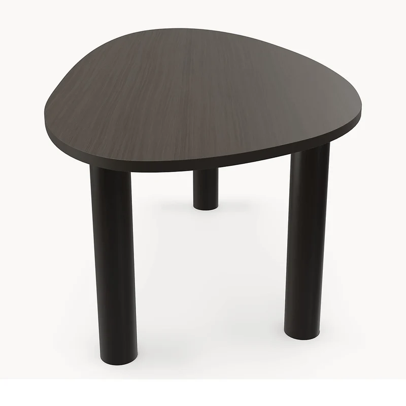 Melamine eettafel Dark Brown - Kiezel A - 3 Pole eiken Japandi onderstel