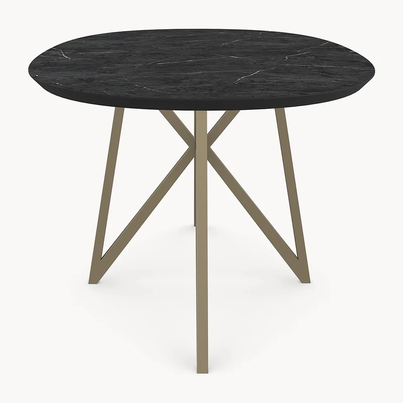 Melamine eettafel Anthracite Marble - Deens Rond - Vlinder onderstel