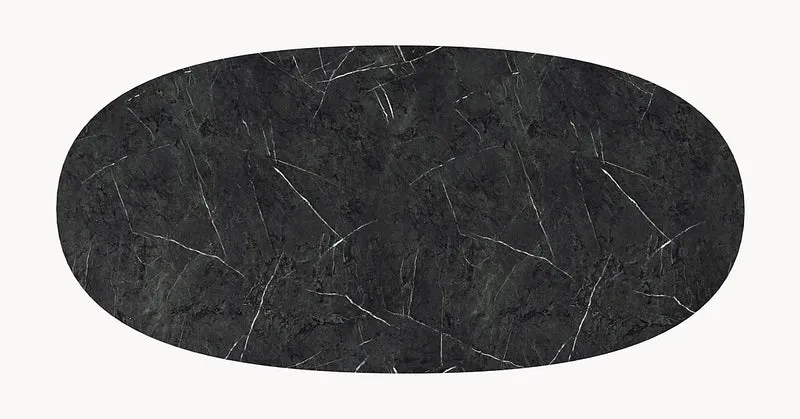 Melamine eettafel Anthracite Marble - Deens Rond - Vlinder onderstel