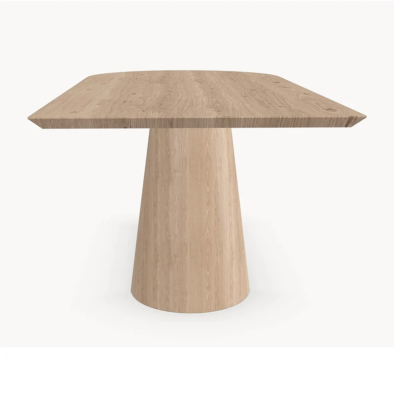 Eiken massief eettafel - Recht Rond - Half cone eiken