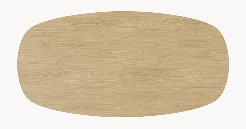 Melamine eettafel Light Oak - Deens Recht - A Angled onderstel
