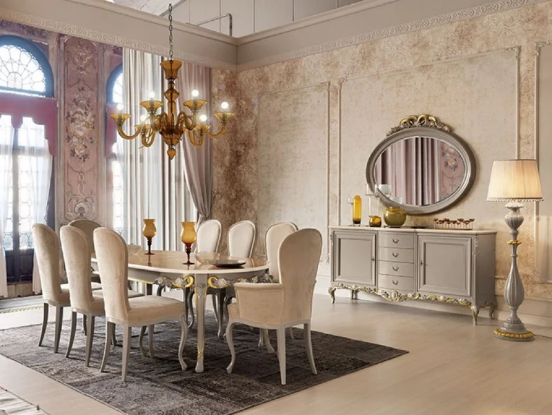Casa Padrino Luxus Barock Sideboard Grau / Braun / Creme / Gold - Handgefertigter Massivholz Schrank - Barock Möbel - Luxus Möbel Möbel im Barockstil - Luxus Qualität - Made in Italy