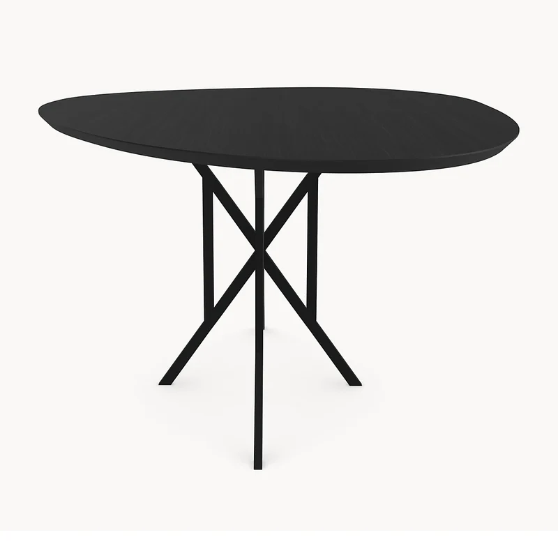 Melamine eettafel Black Oak - Kiezel A - Matrix Thin onderstel metaal