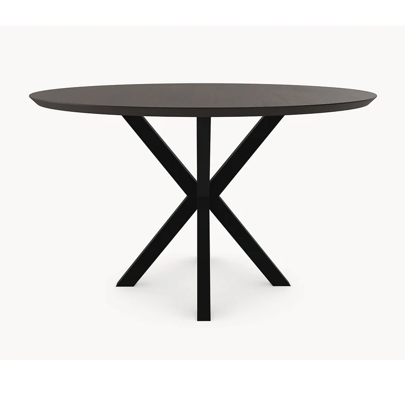 Melamine eettafel Casella Oak Chestnut Brown - Rond - Matrix metaal