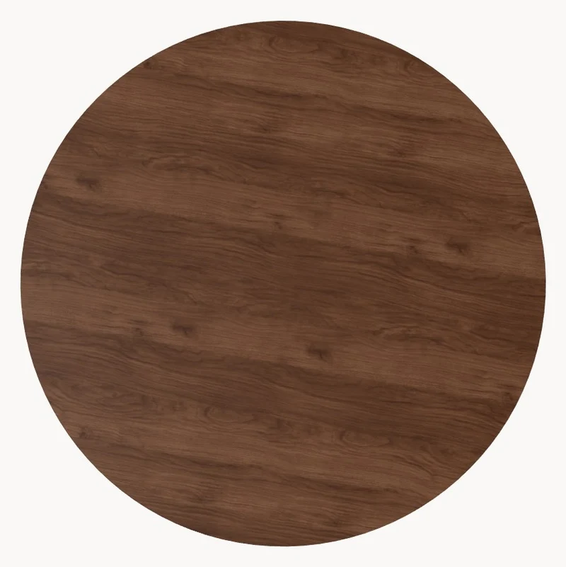 Walnoot houten eettafel - Rond - Pole walnoot onderstel