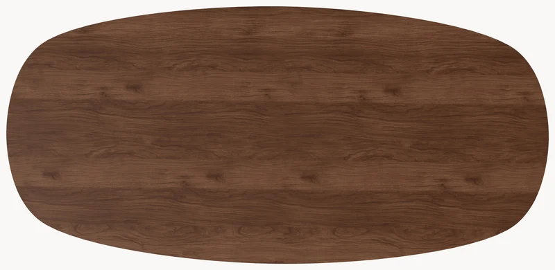 Walnoot eettafel - Deens Recht - Triangle walnoot onderstel