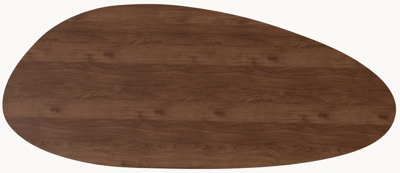 Walnoot eettafel - Kiezel B - Spikes metaal