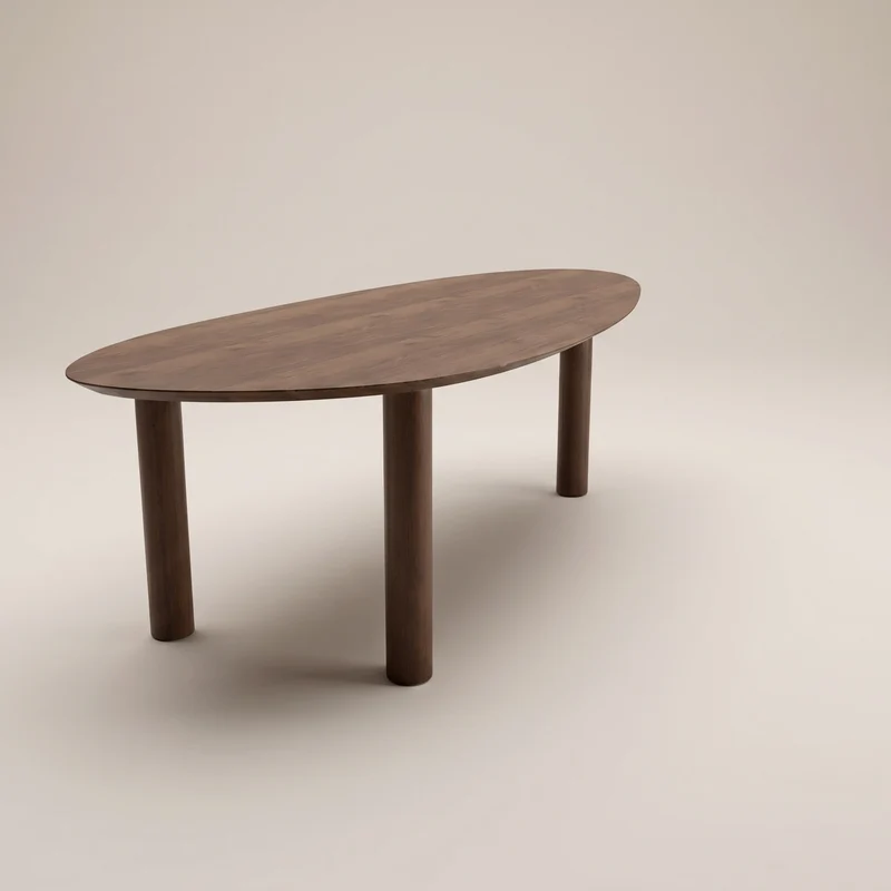 Walnoot eettafel - Kiezel A - Pole walnoot