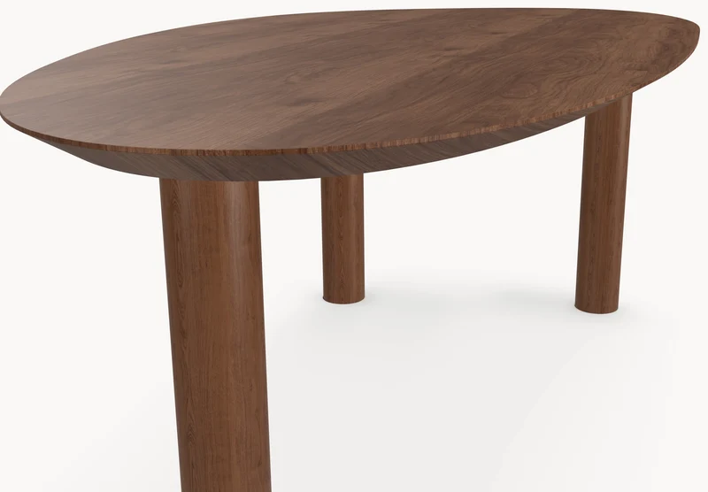 Walnoot eettafel - Kiezel A - Pole walnoot